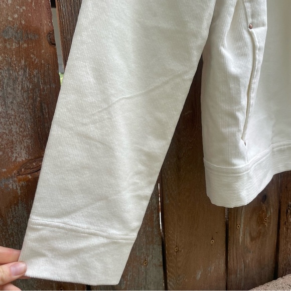 LILLA P Women’s White Moto Bomber Zip Up Corduroy Jacket NWOT Size Medium - Picture 5 of 15
